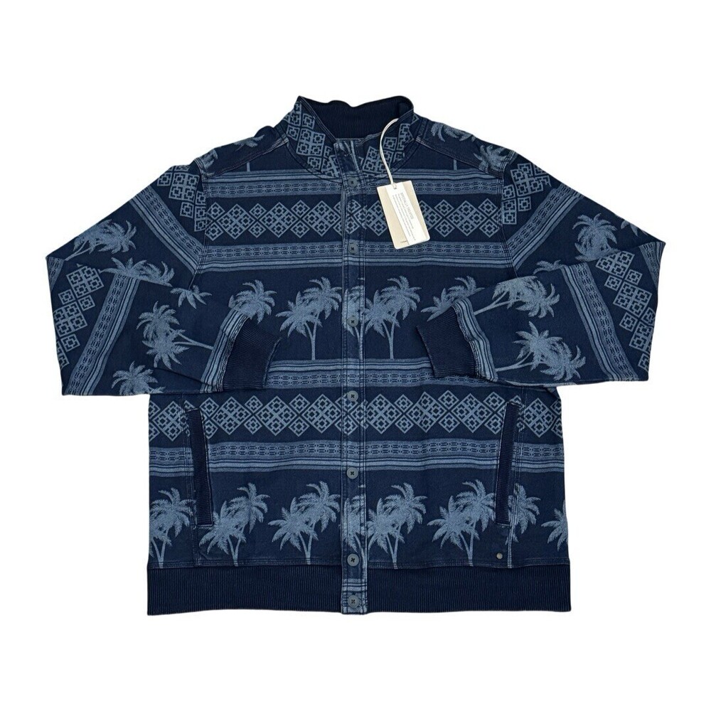 $155 Size Large Tommy Bahama Indigo Isles Stretch Cotton Shirt Jacket Button Up